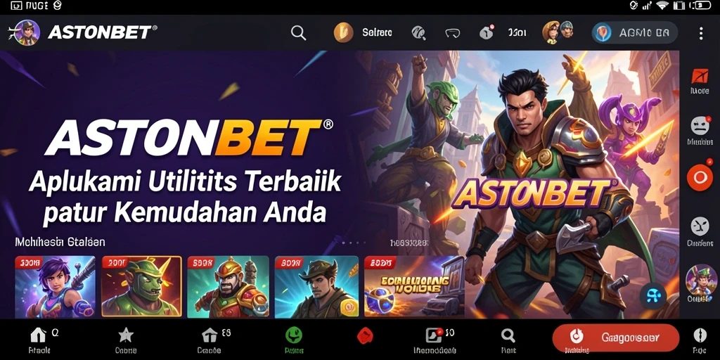 Screenshot utama ASTONBET menampilkan antarmuka aplikasi Utility yang ramah pengguna.