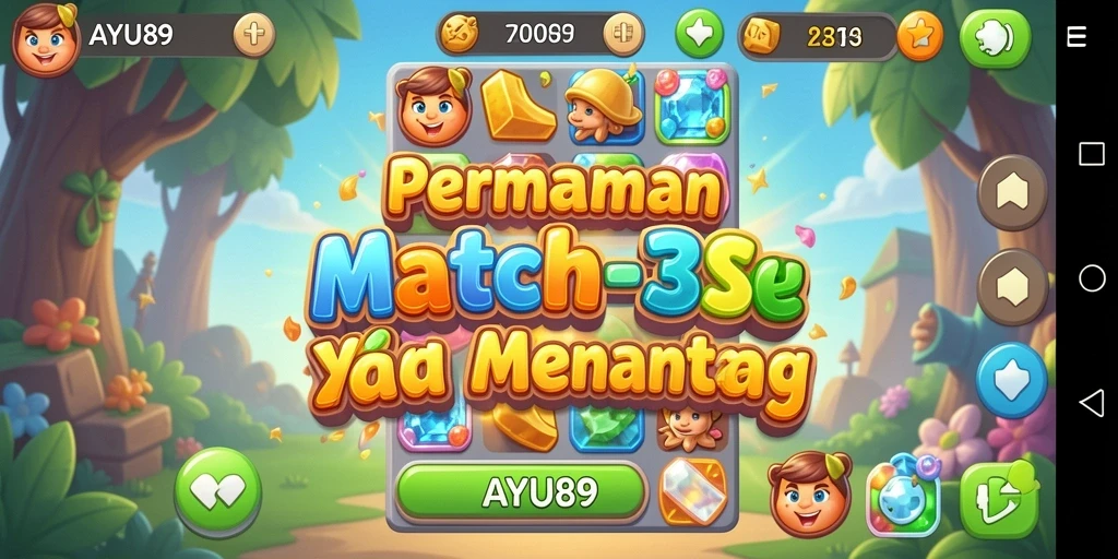 Tampilan gameplay AYU89 yang seru dalam genre Match-3.