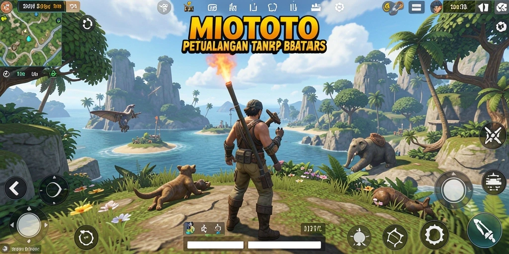 Tangkapan layar gameplay MIOTOTO yang menunjukkan keindahan dunia terbuka.