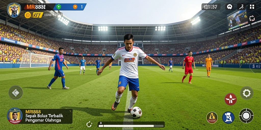 Tampilan gameplay MR888 yang menegangkan dan realistis dalam sepak bola.