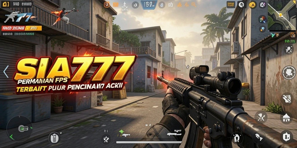 Screenshot SIA777 menampilkan aksi seru dalam pertempuran FPS.