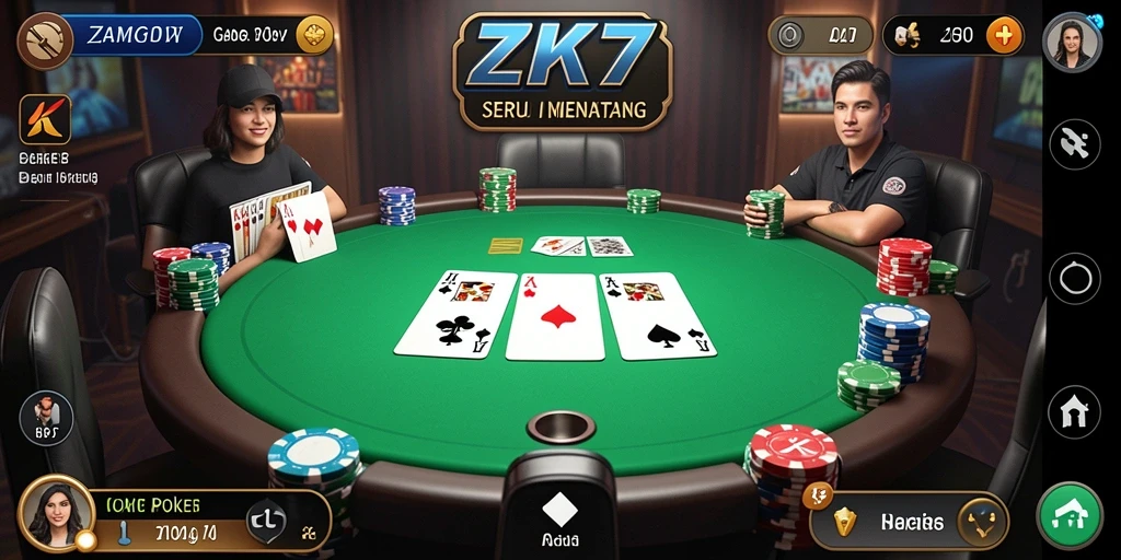 Gameplay seru Poker di ZK7 dengan grafik menawan.